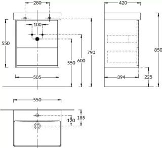 Тумба под раковину Kerama Marazzi Pro PRO.55.2\WHT.M 55 см белый матовый